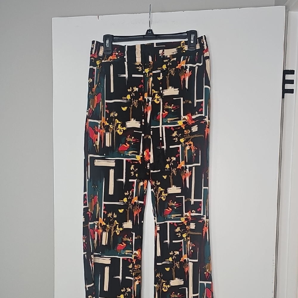 Chic Multicolor Abstract Boot Cut Pants - Picture 2 of 6